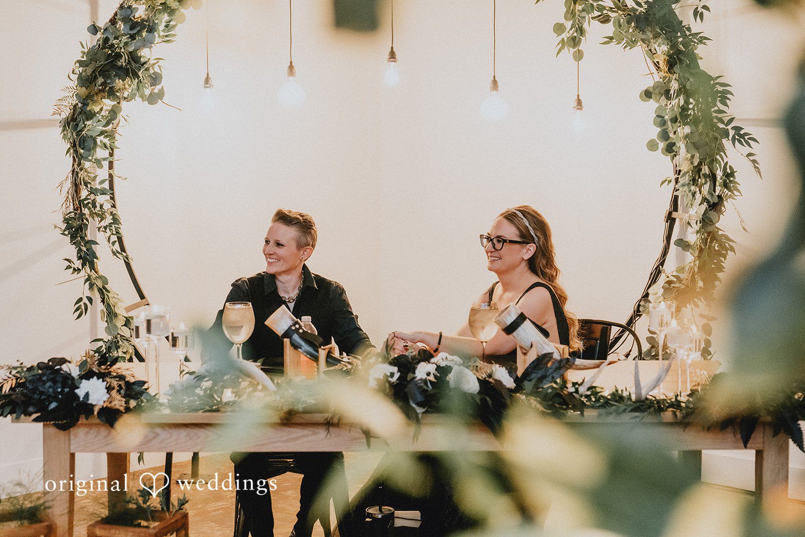 Dianna + Devin The couple at their wedding reception