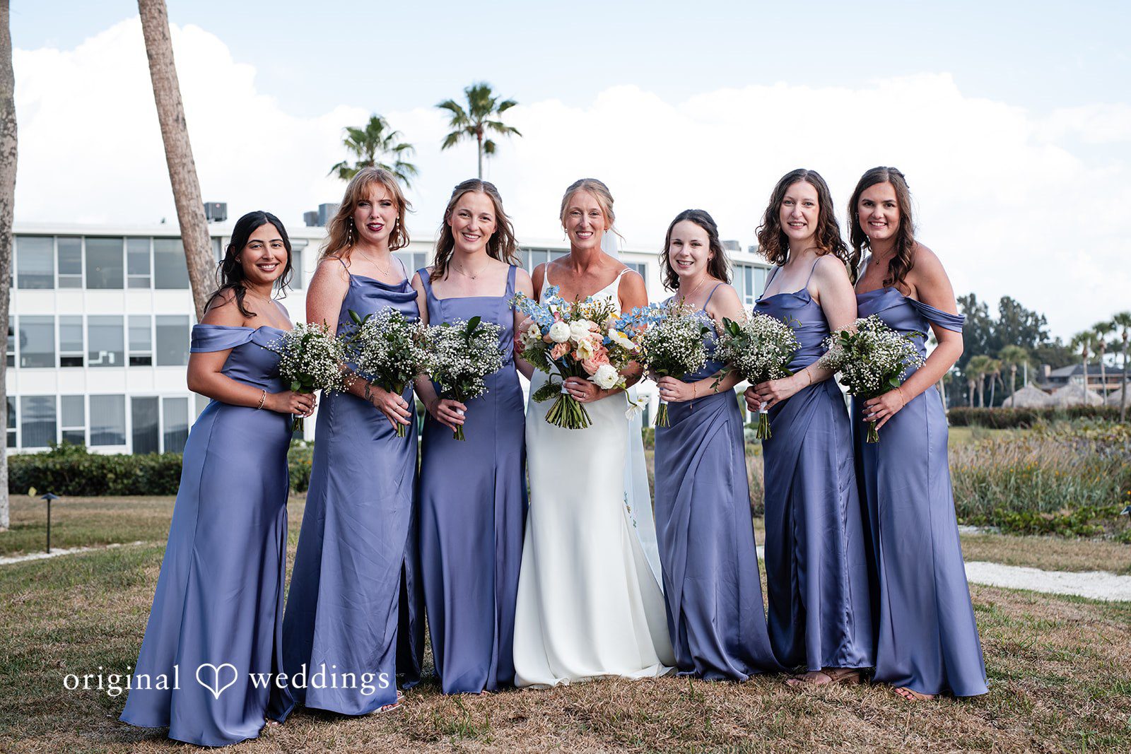 Lovely picture of bride with bridesmaids
