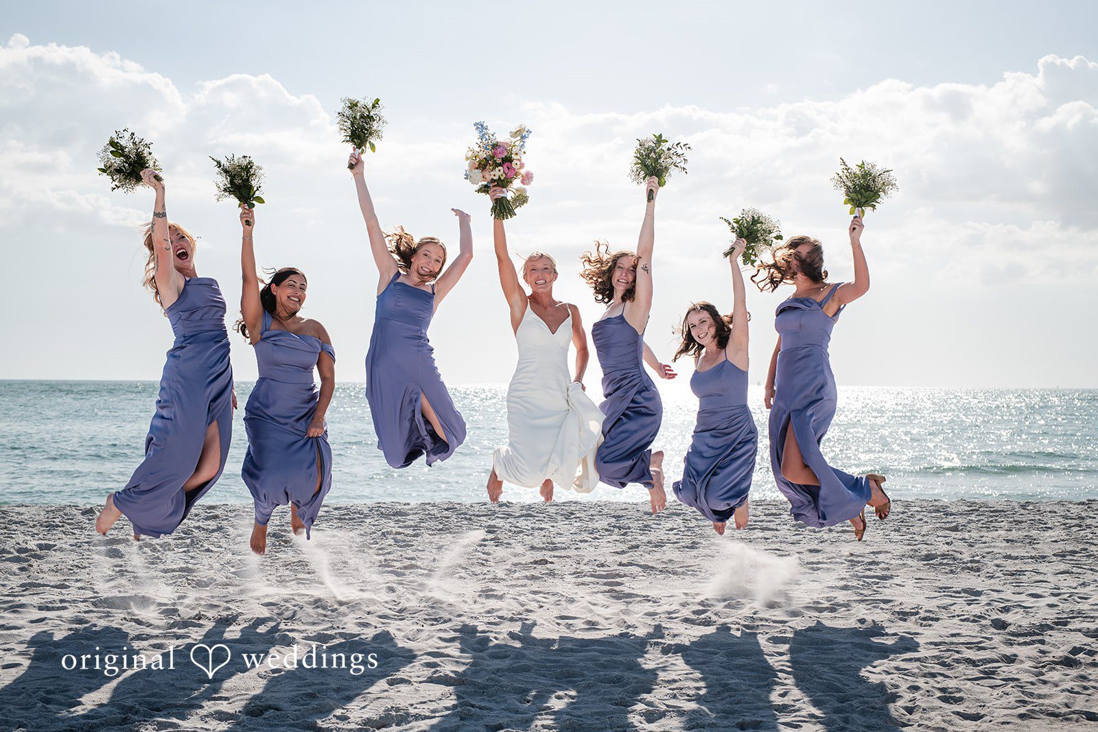 Stunning picture of bride with bridesmaids