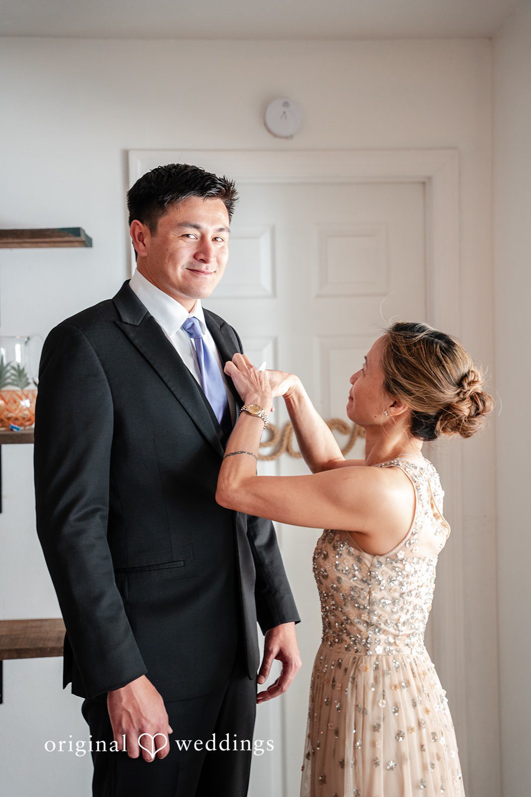Groom getting ready for wedding ceremony at The Resort at Longboat Key Club