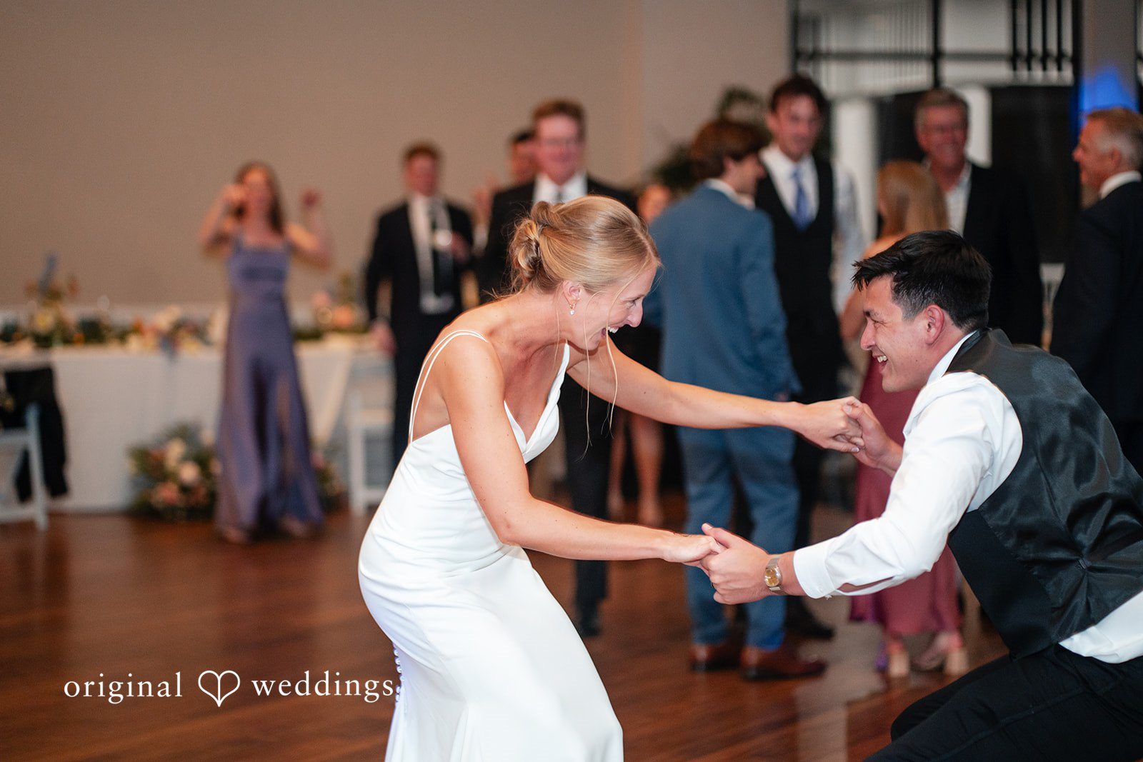 Stunning dance picture of bride with groom