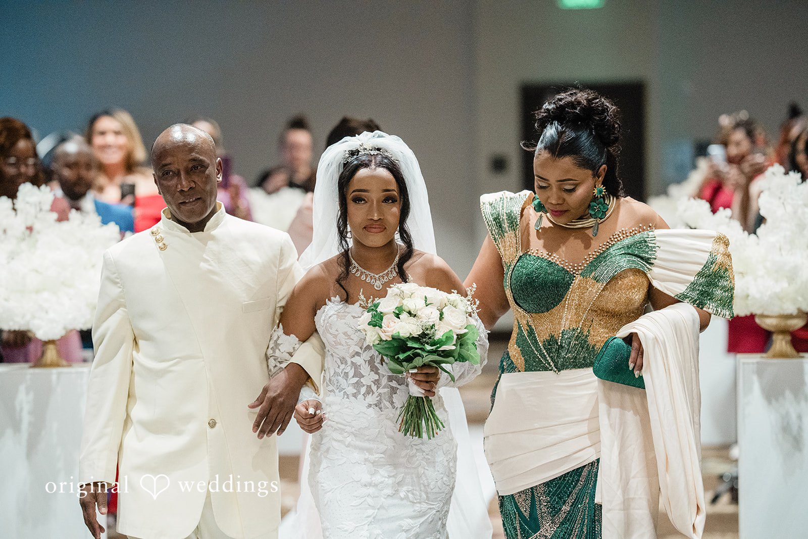 Beautiful picture of bride walking down the aisle