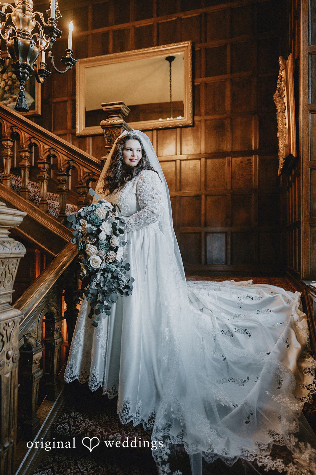 Kaydee + Jameson Elegant bridal portrait at Thornewood Castle