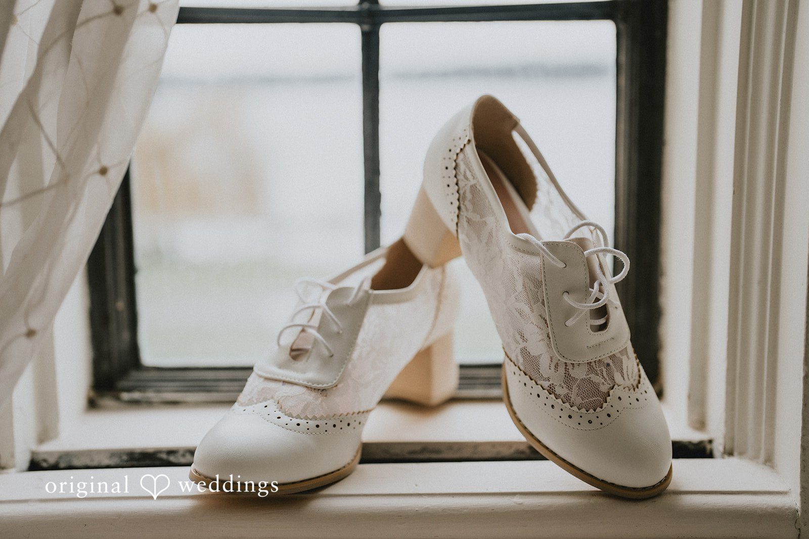 Kaydee + Jameson Elegant bridal shoes detail shot prepared for wedding day
