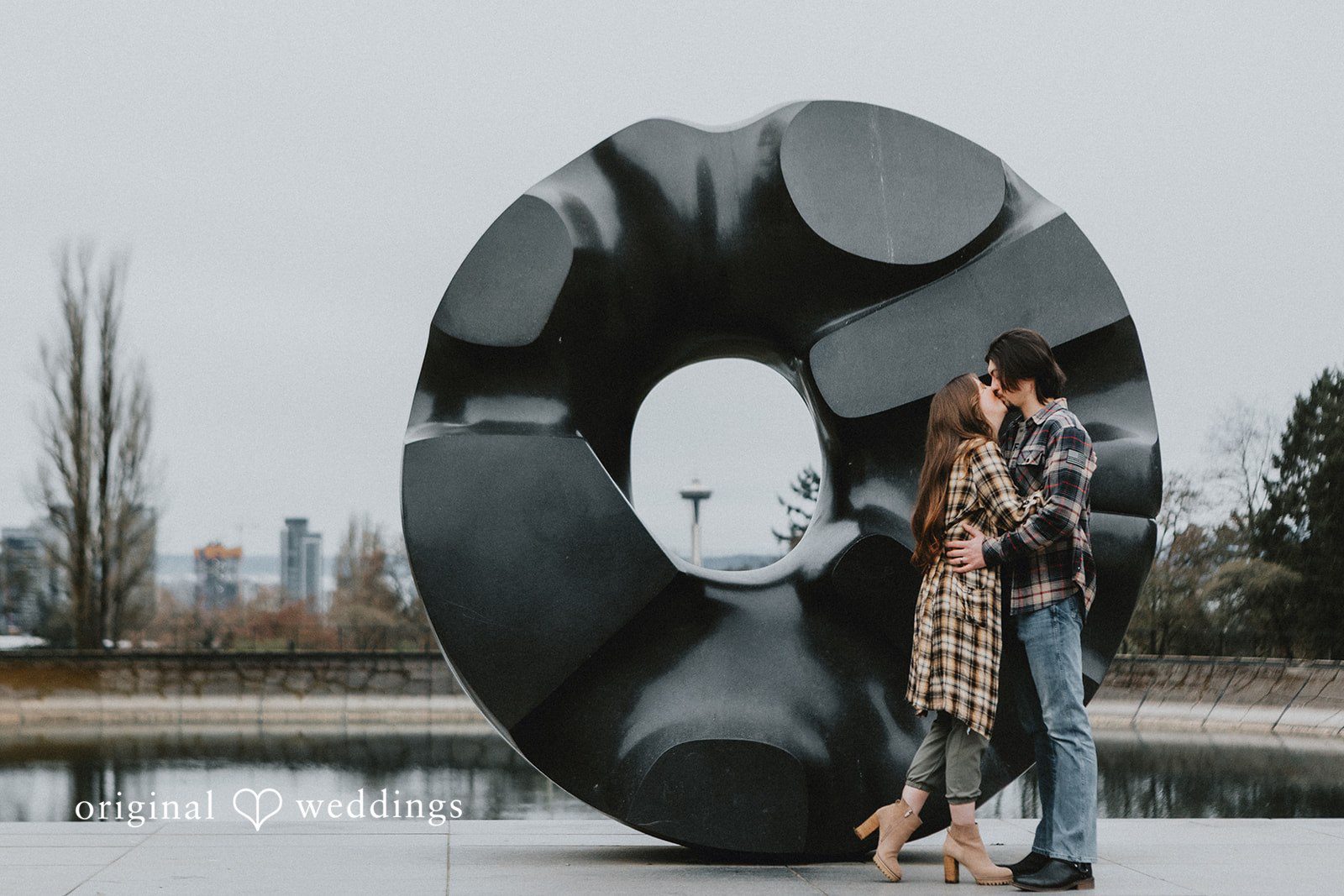 Romantic kiss moment of the couple