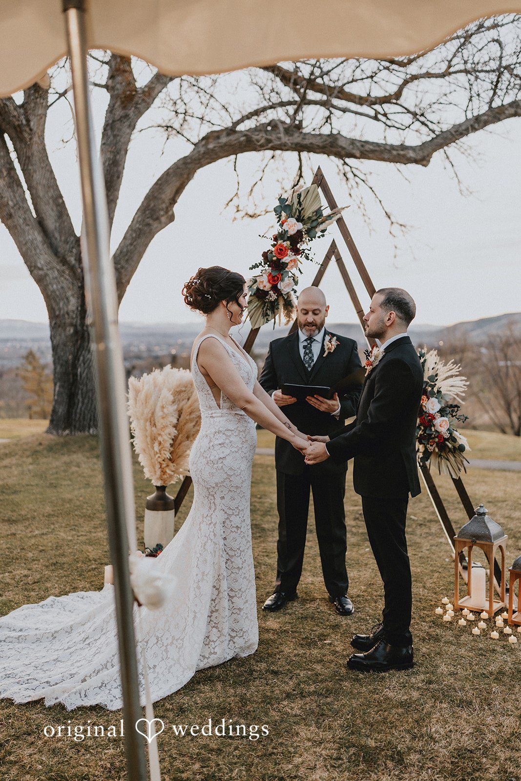 Parsa + Kiley The couple exchanges rings in a heartfelt moment.