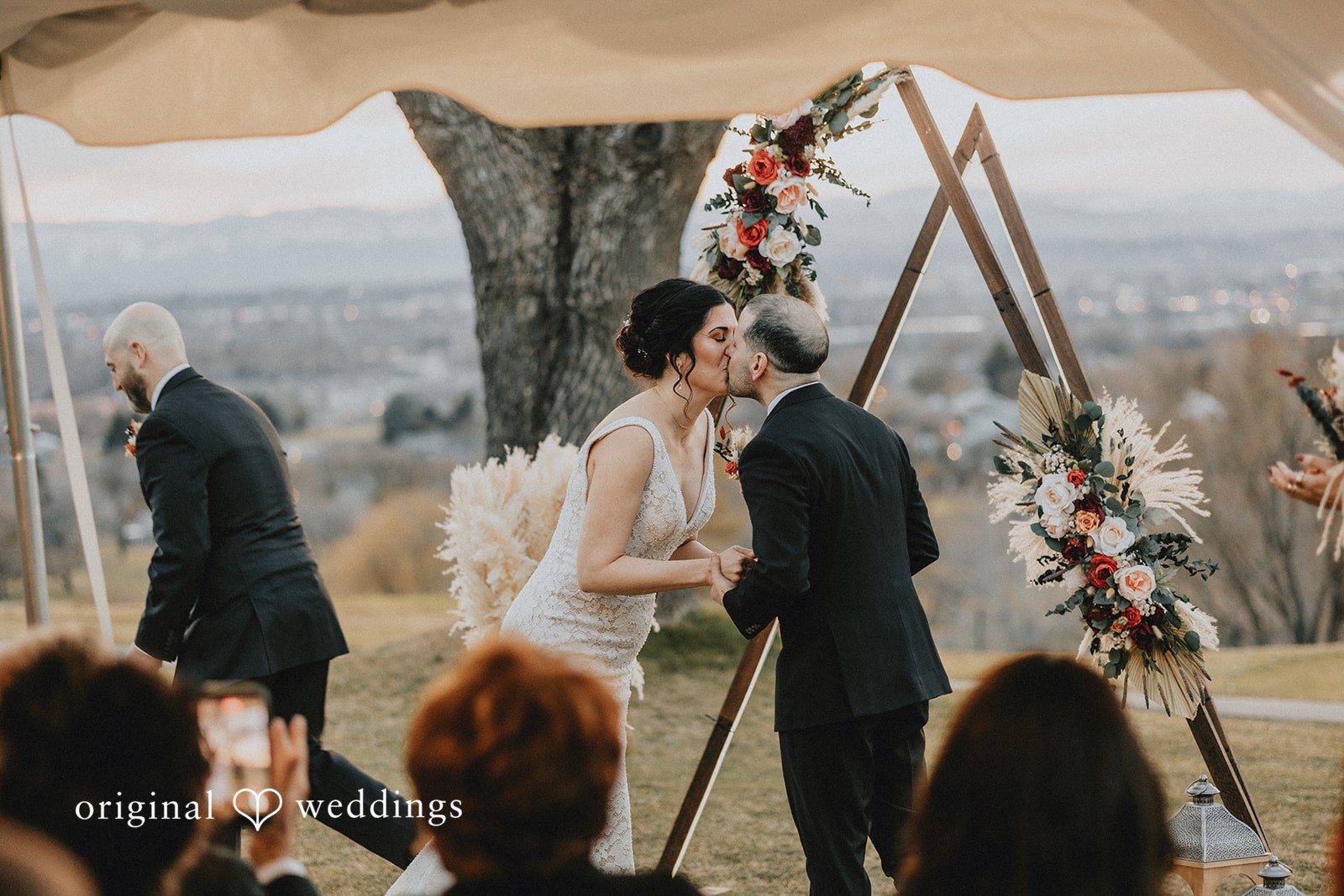 Parsa + Kiley The couple shares their first kiss in a romantic setting.