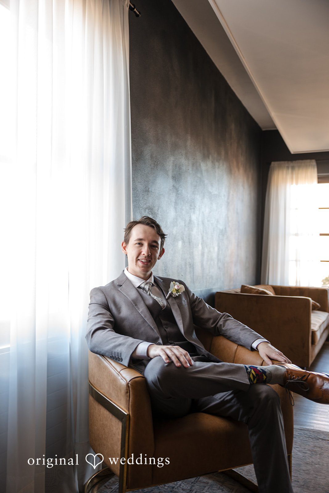 Groom portrait before the wedding ceremony begins