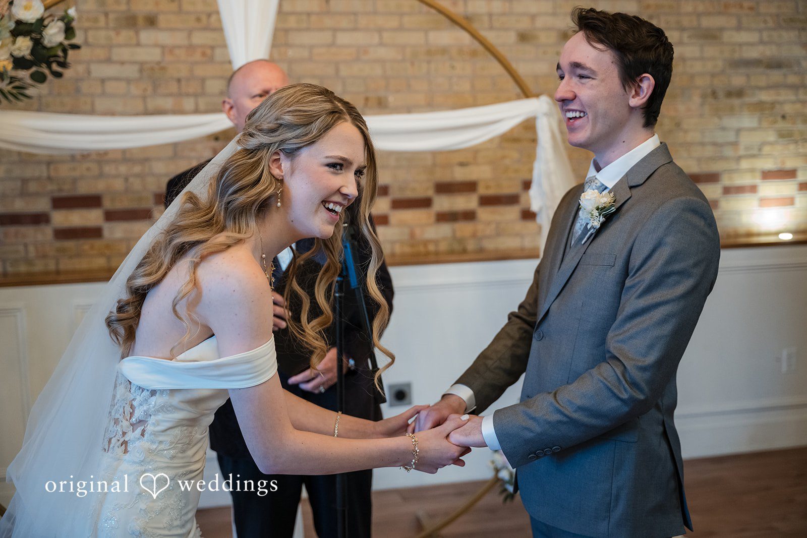 Fun and emotional moment during the wedding ceremony