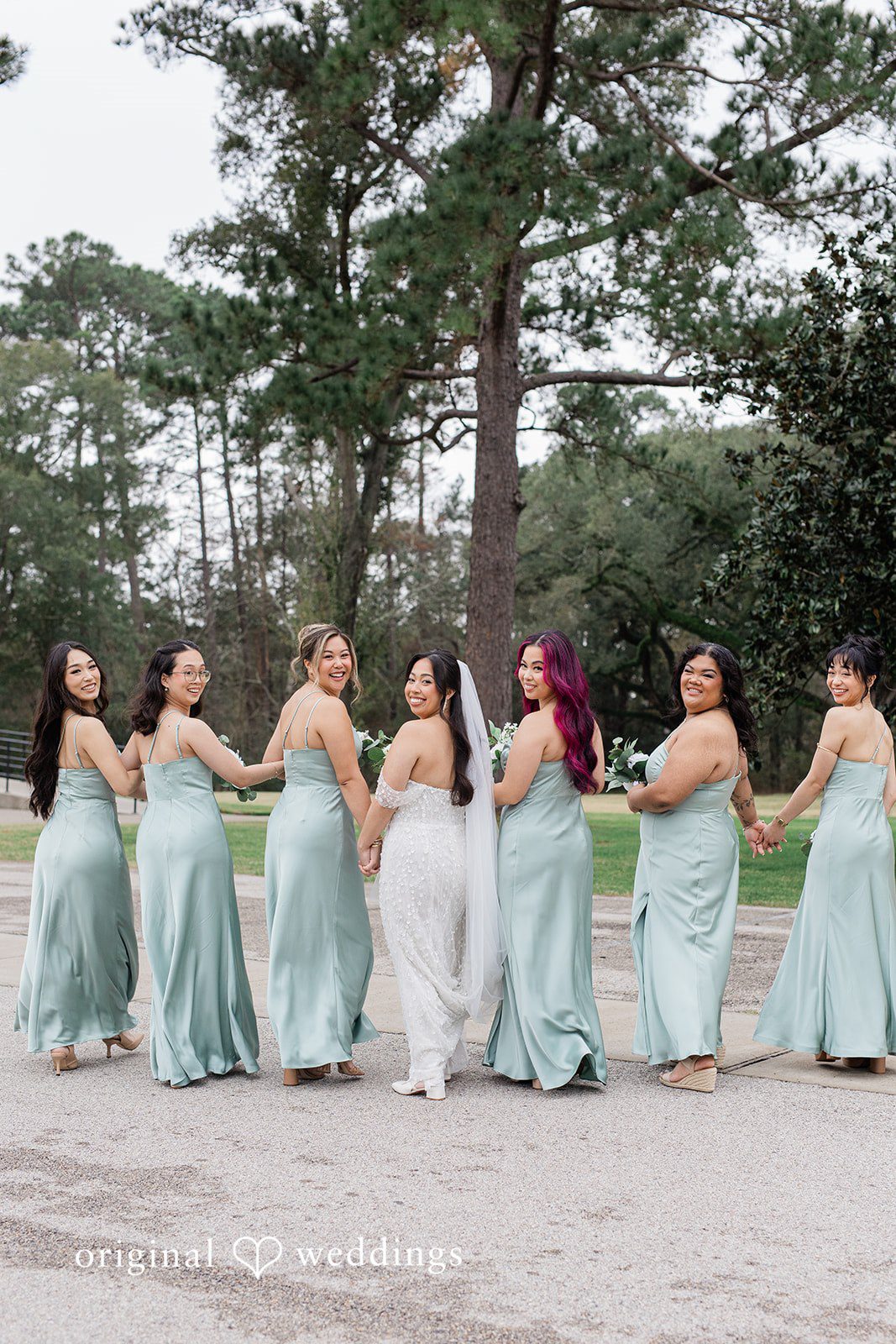 Dominic + Erika Joy Bride with bridesmaid looking so pretty.