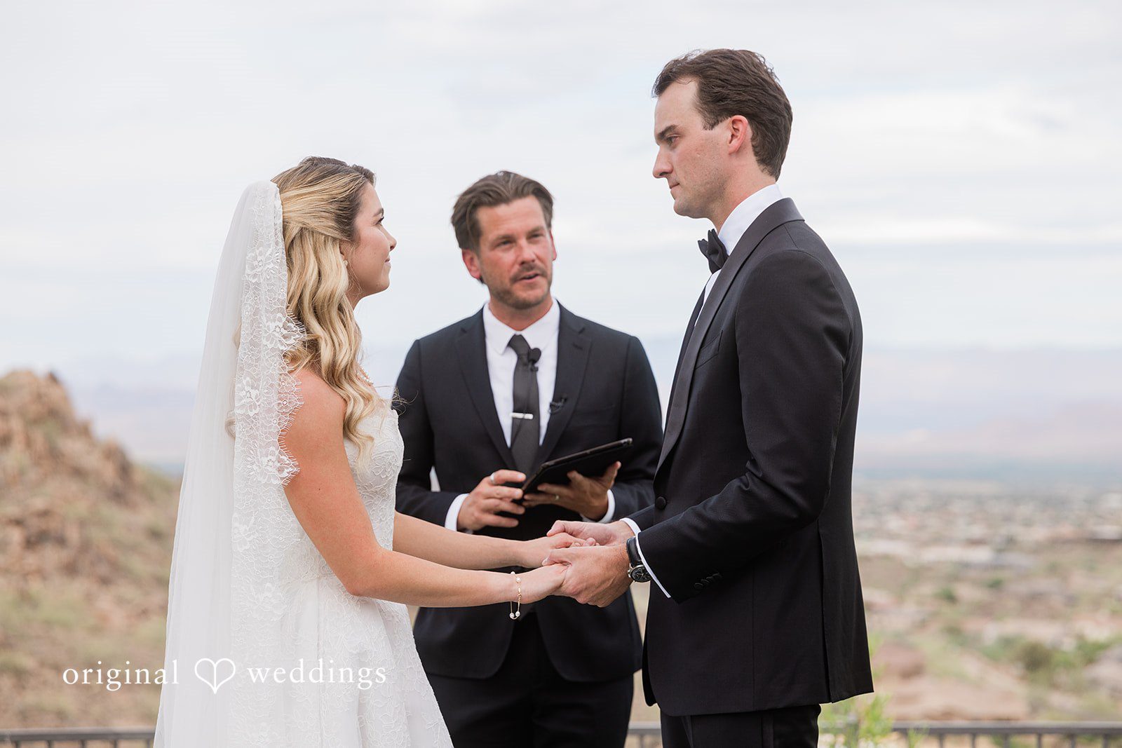 Kathryn + Calum Bride and groom exchanging vows during the ceremony