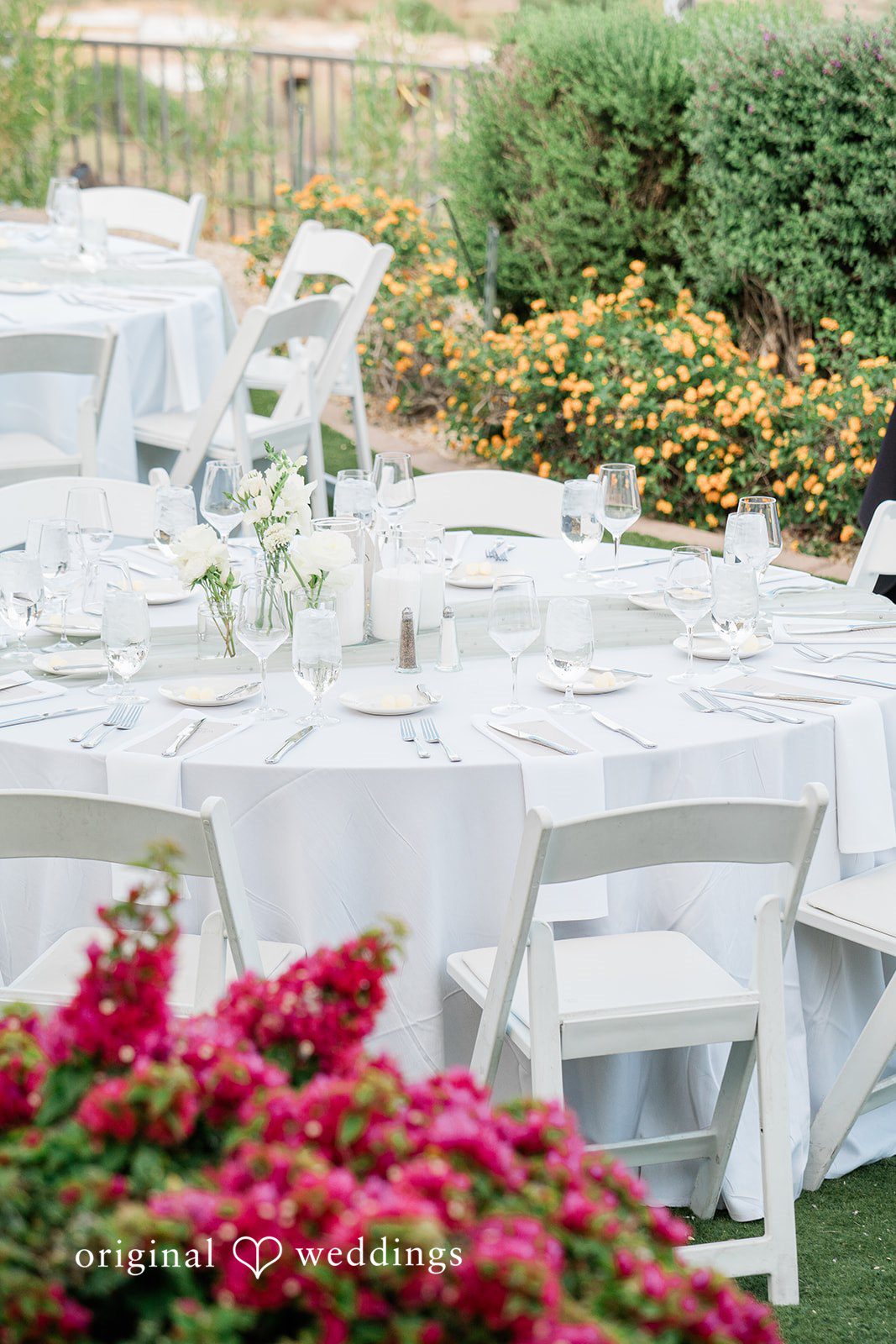 Kathryn + Calum Reception tables decorated for an elegant wedding celebration