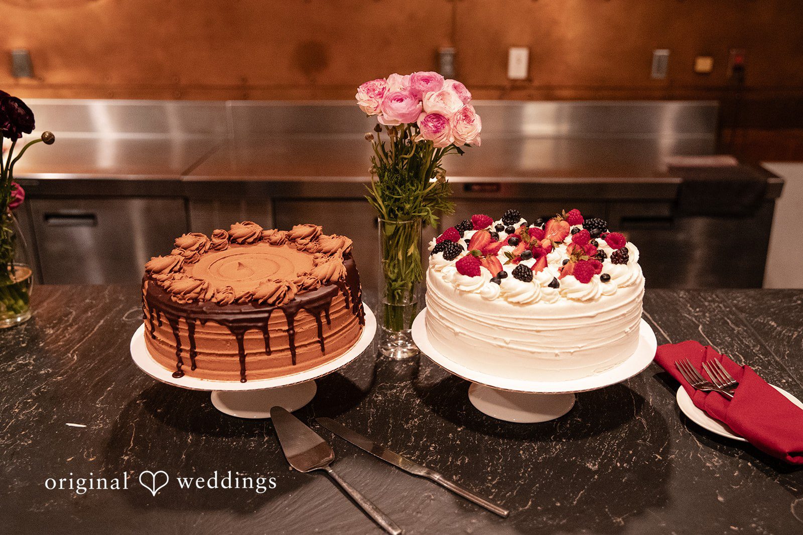 Leah + Daniel Elegant wedding cake decorated with detailed floral designs