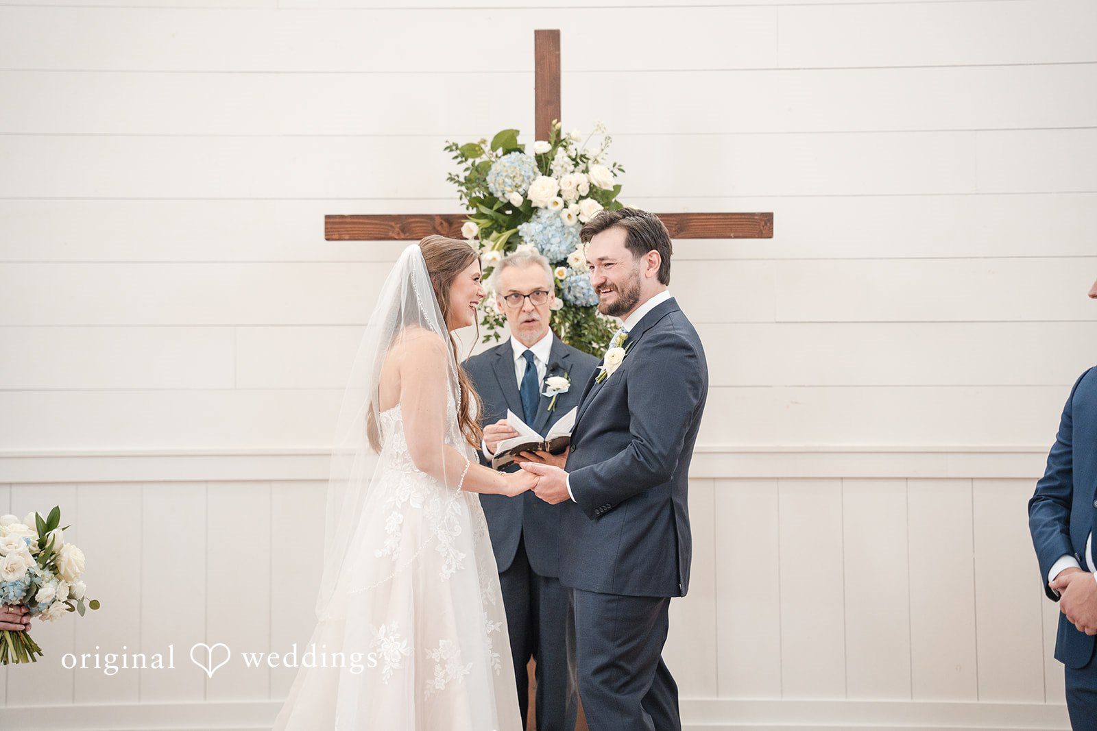 Kennedy + Collin The bride and groom are about to exchange marital vows
