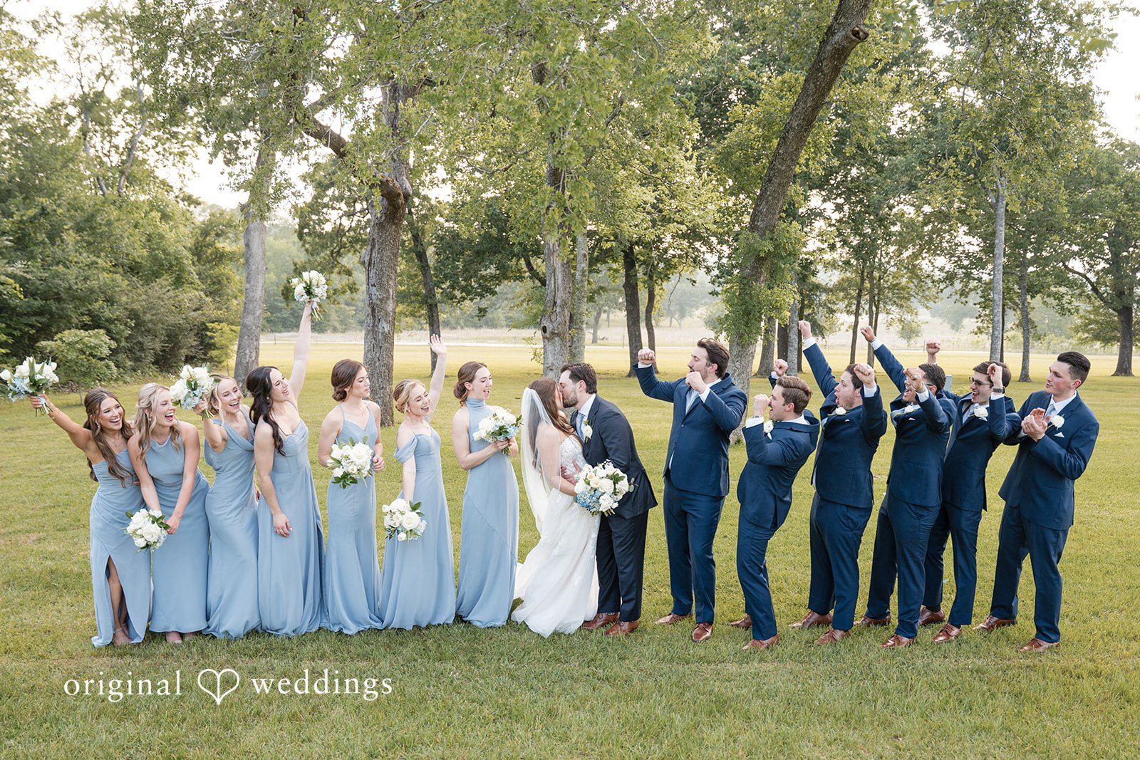 Kennedy + Collin A romantic portrait of the couple and their bridal party