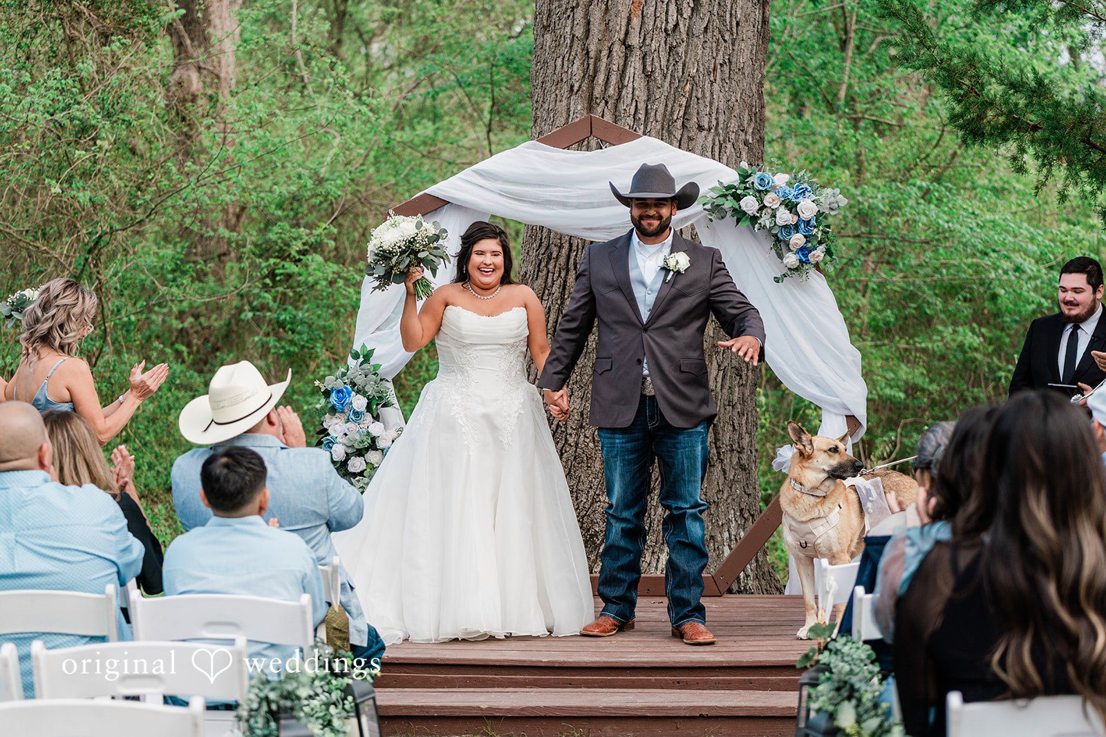 Our Dallas wedding photographers captured a joyful portrait of the couple after they were joined together