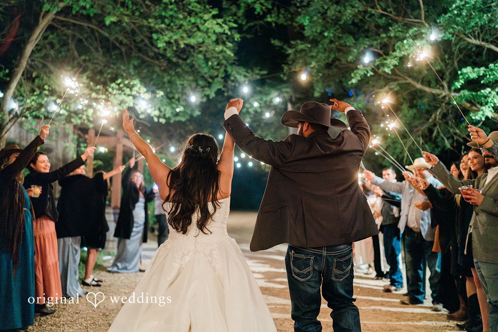 The couple makes a grand exit
