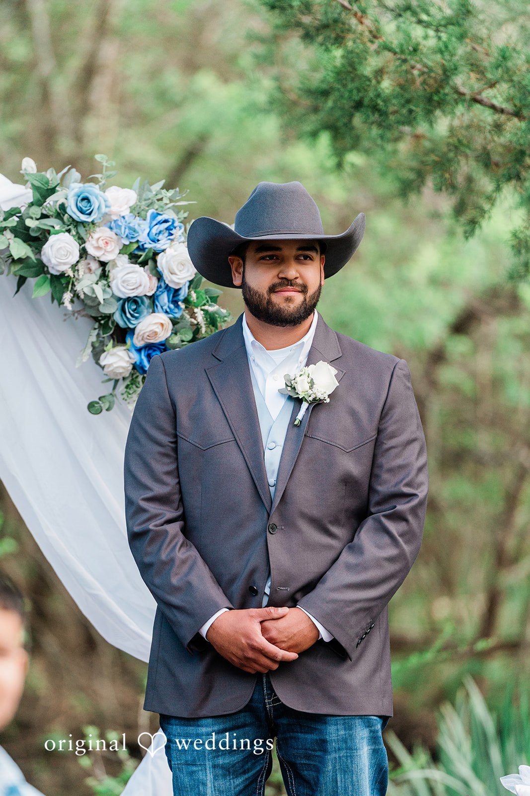 The groom anticipates the bride