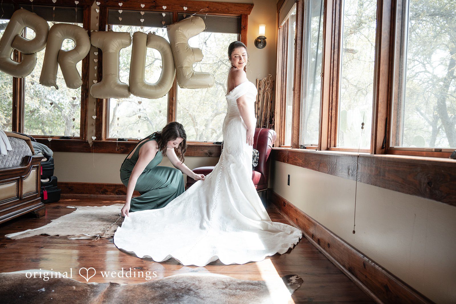 Hannah + Will Bridesmaids helping the bride get ready