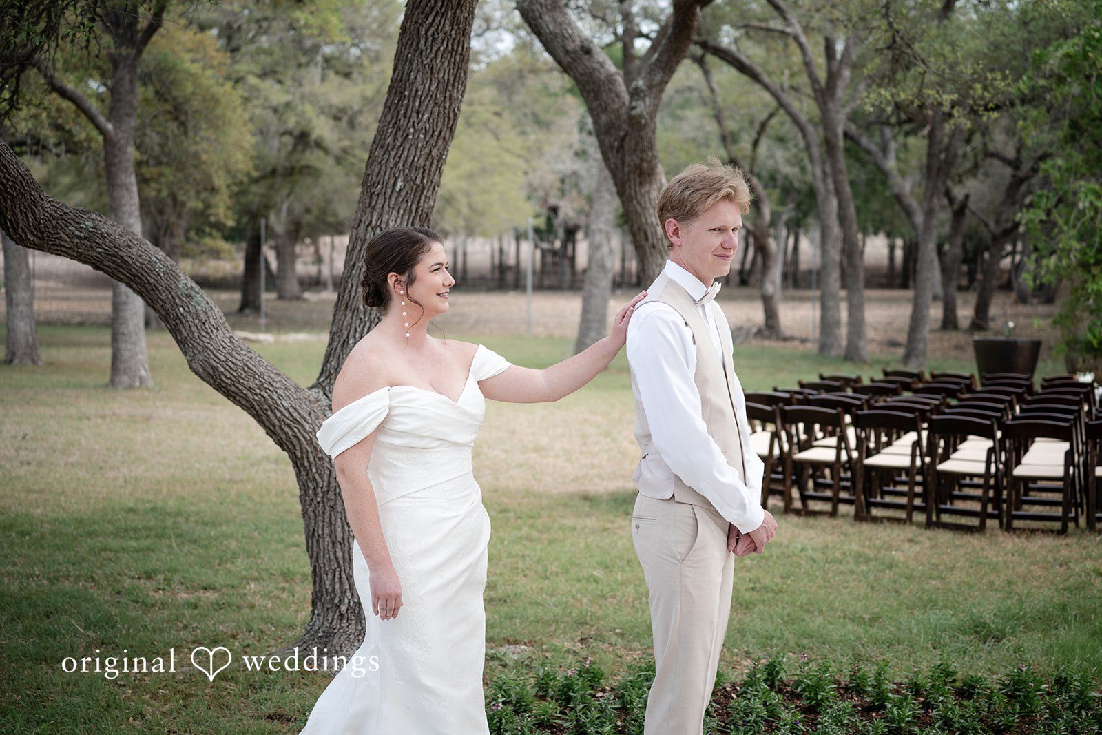 Hannah + Will Bride approaching groom for the first look