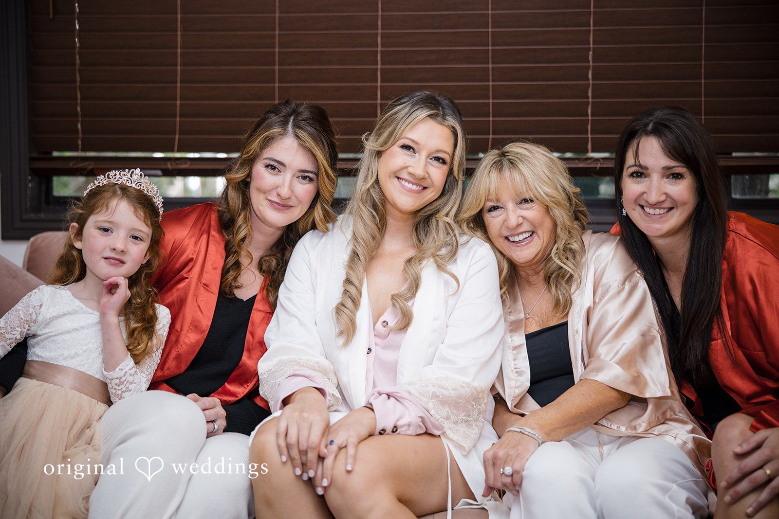 Olivia + Connor Bride with bridesmaids before getting ready for the wedding