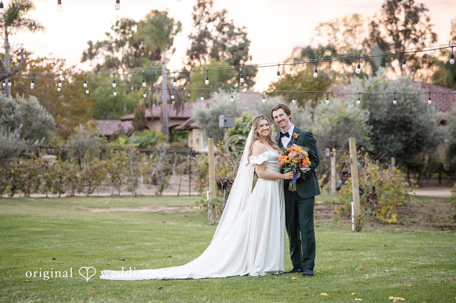 Original Weddings couple portrait captured by San Diego Wedding Photographers at Bernardo Winery during a romantic vineyard wedding