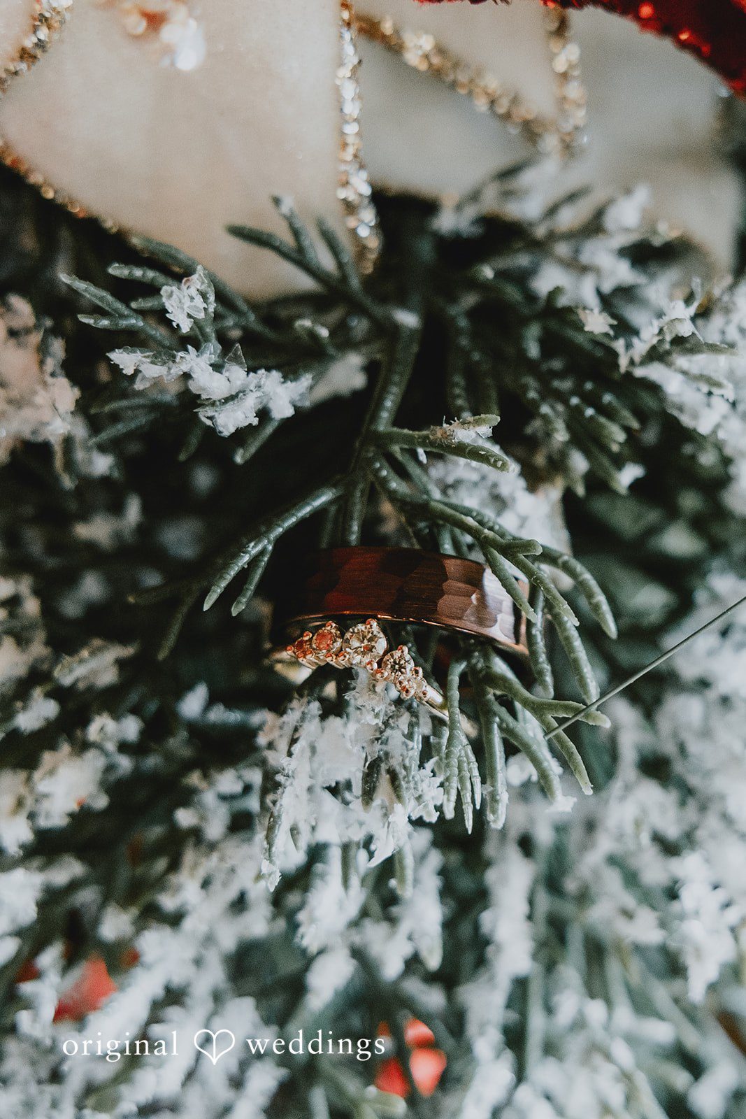 Romantic wedding ring detail shot captured during Bethel Baptist Church wedding day