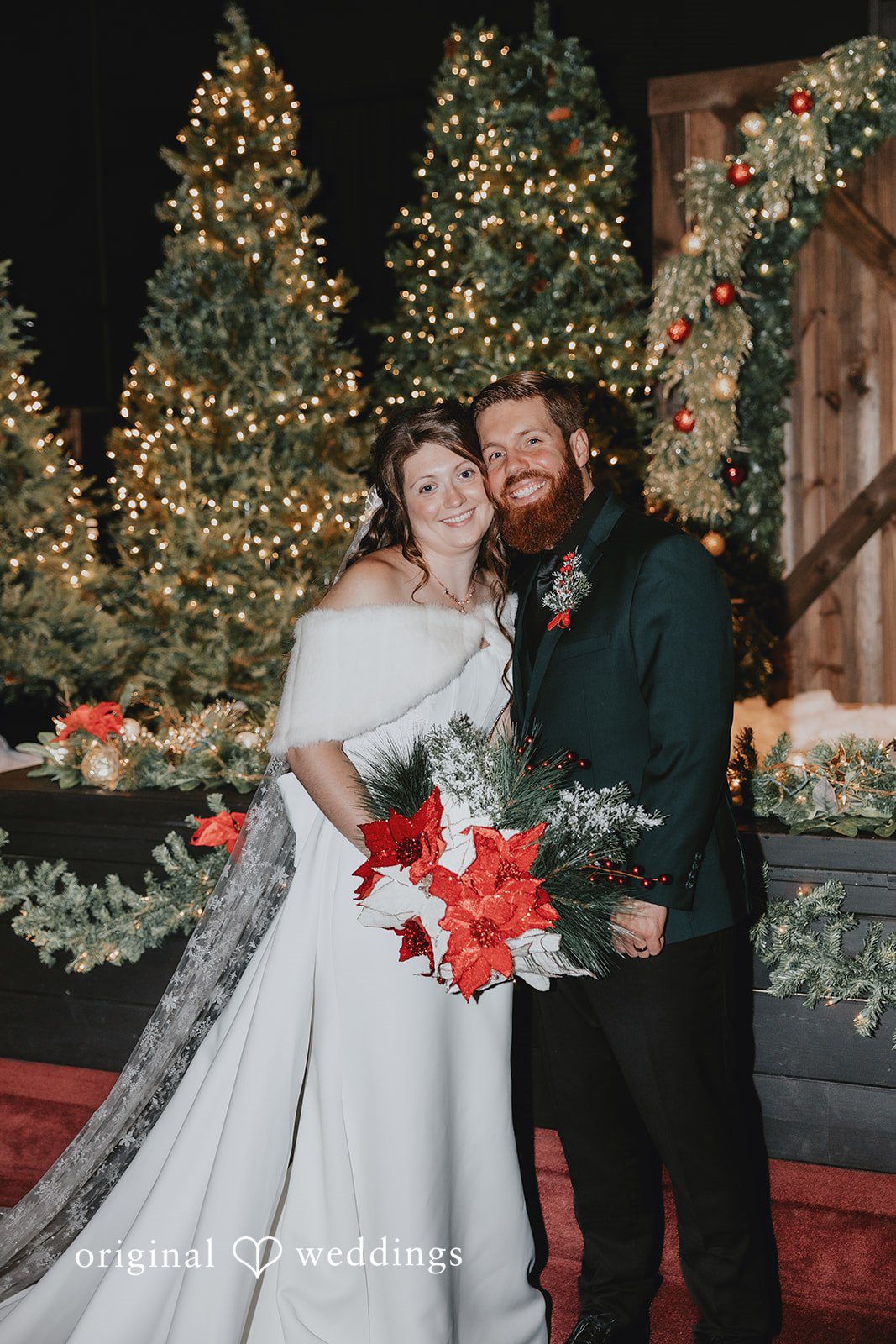 Close up bride and groom portrait