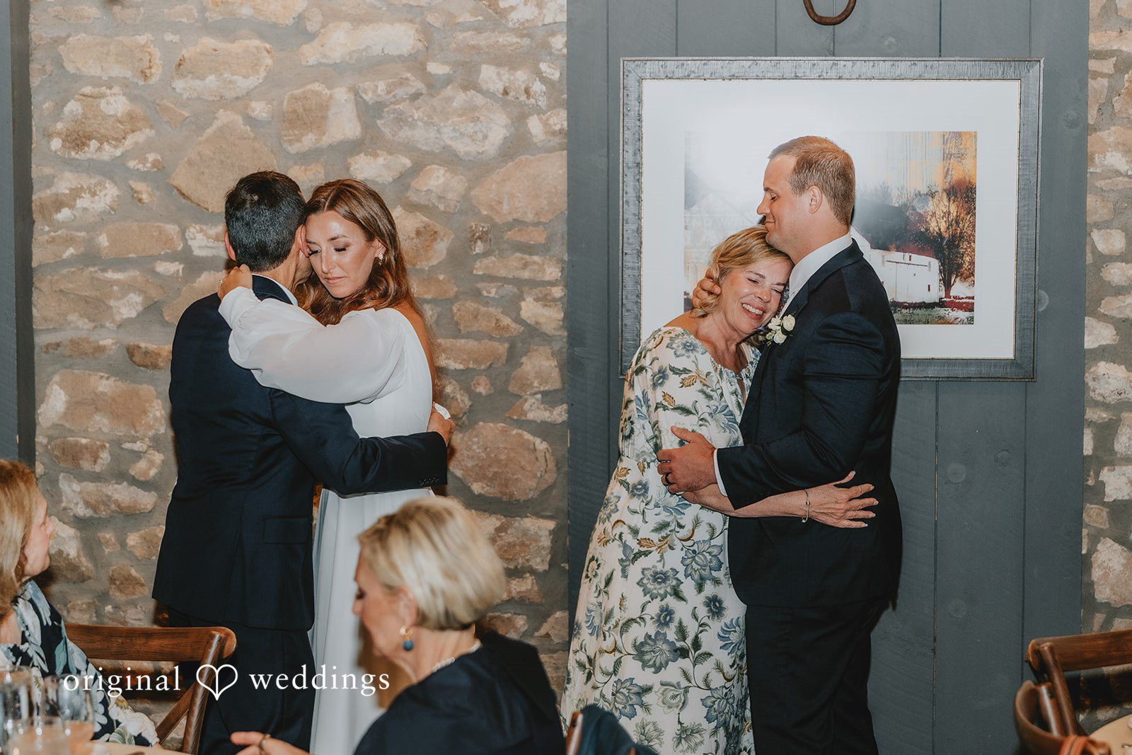 Emotional parent dance during the wedding reception