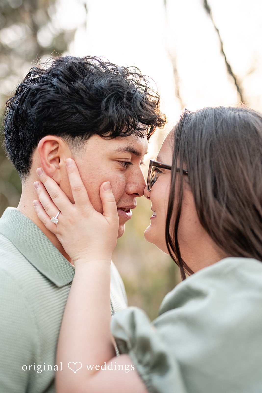 A beautiful headshot portrait of the couple