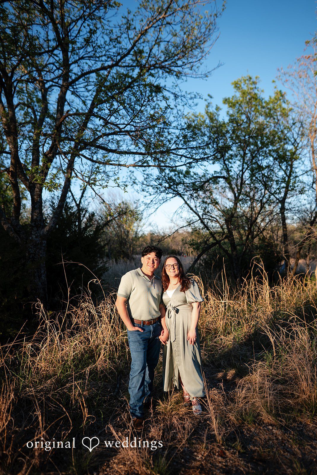 Our Oklahoma City wedding photographers captured an evening portrait of the couple at the park