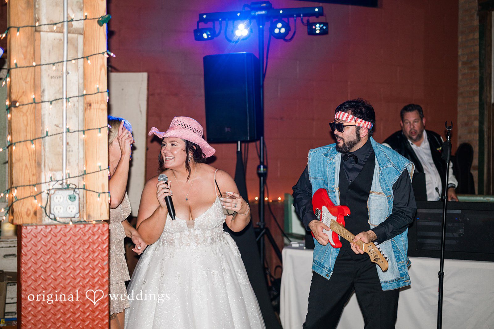 Couple expressing their joy during ceremony