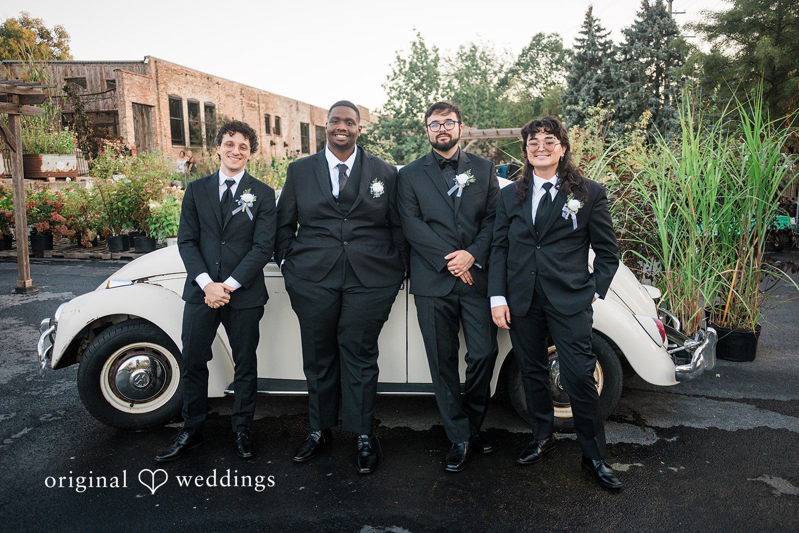 Stunning picture of groom with groomsmen.
