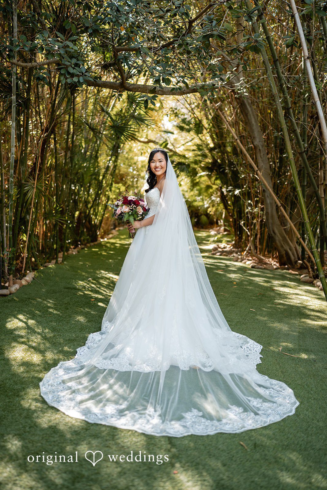 Our San Diego wedding photographers captured a stunning portrait of the couple at Botanica
