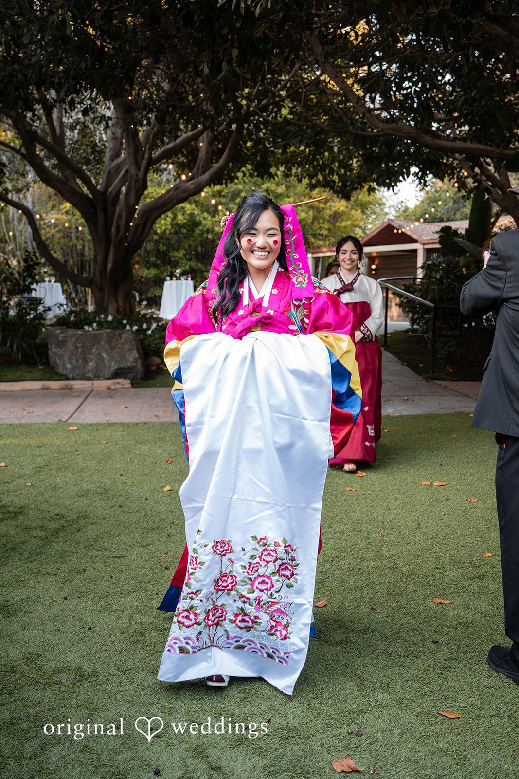 The bride dressed in their cultural attire