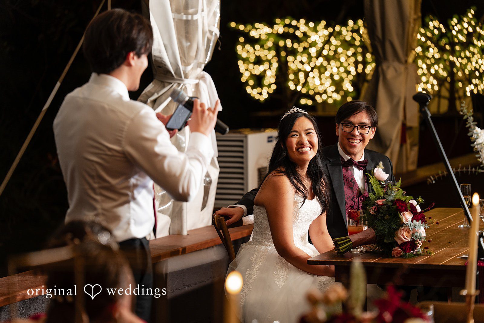 A portrait of the couple from the Botanica wedding reception