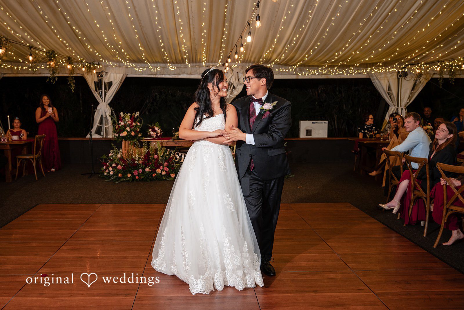 The couple are on the dance floor
