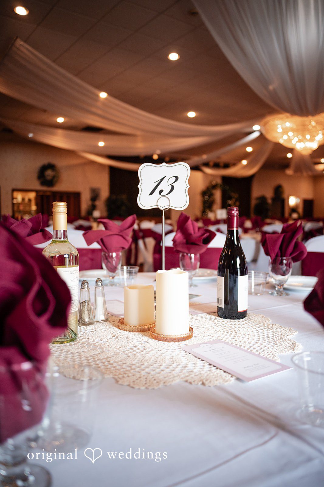 Elizabeth + Aldo Reception table styling with candles and elegant wedding decor