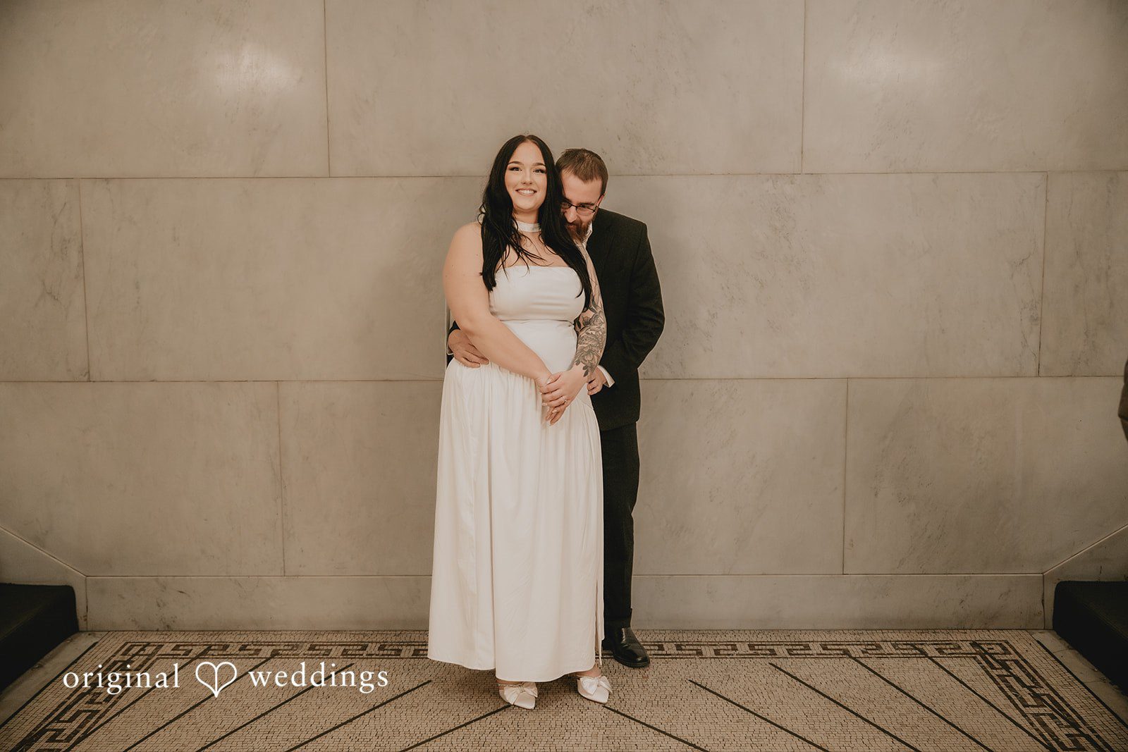 A romantic portrait of the couple