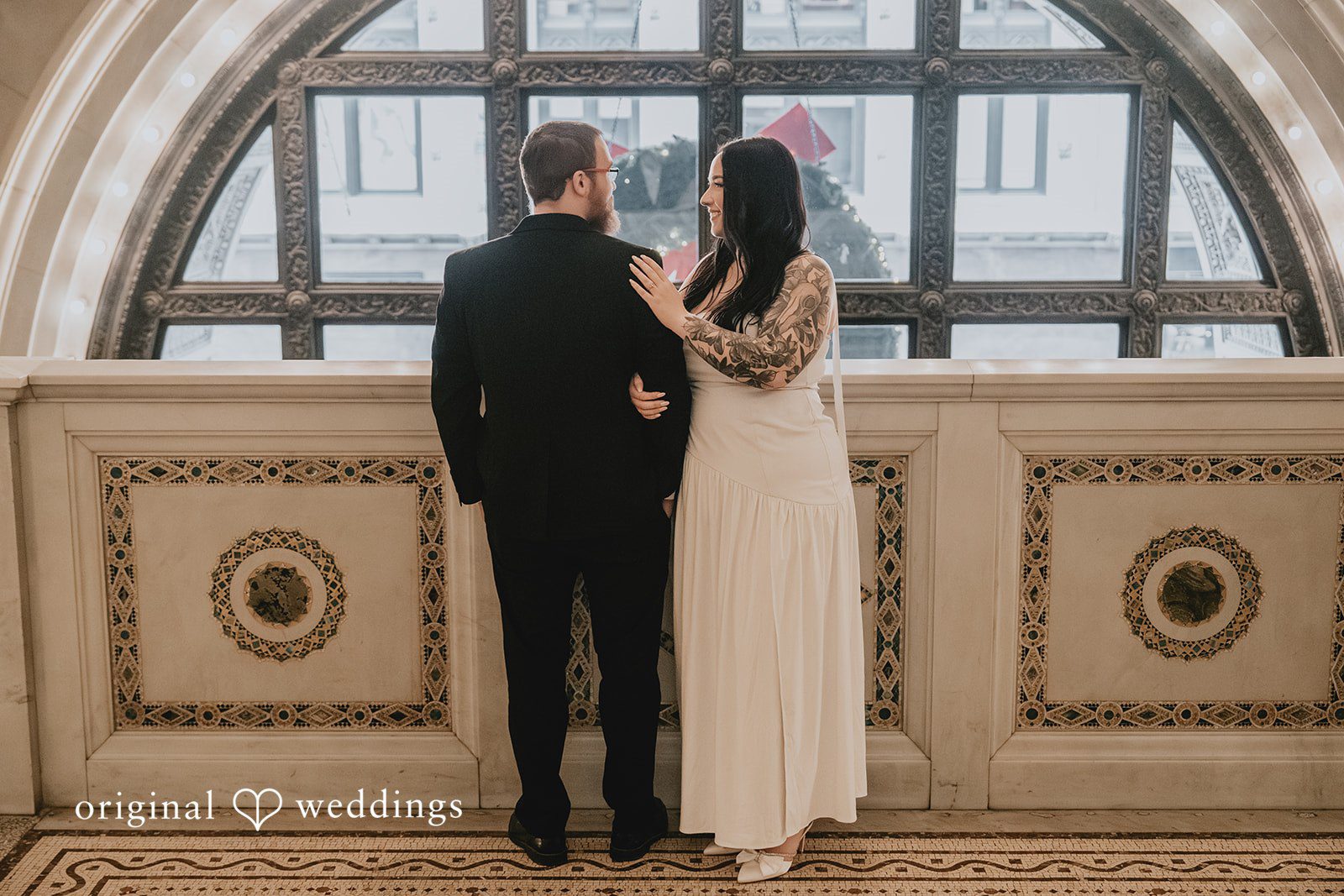 A stylish portrait of the couple