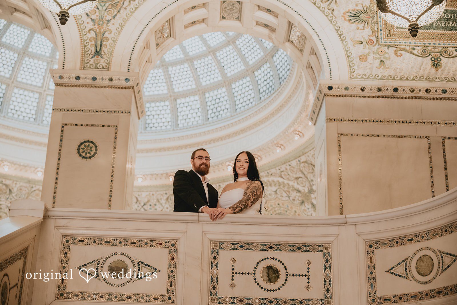 A stylish portrait of the couple
