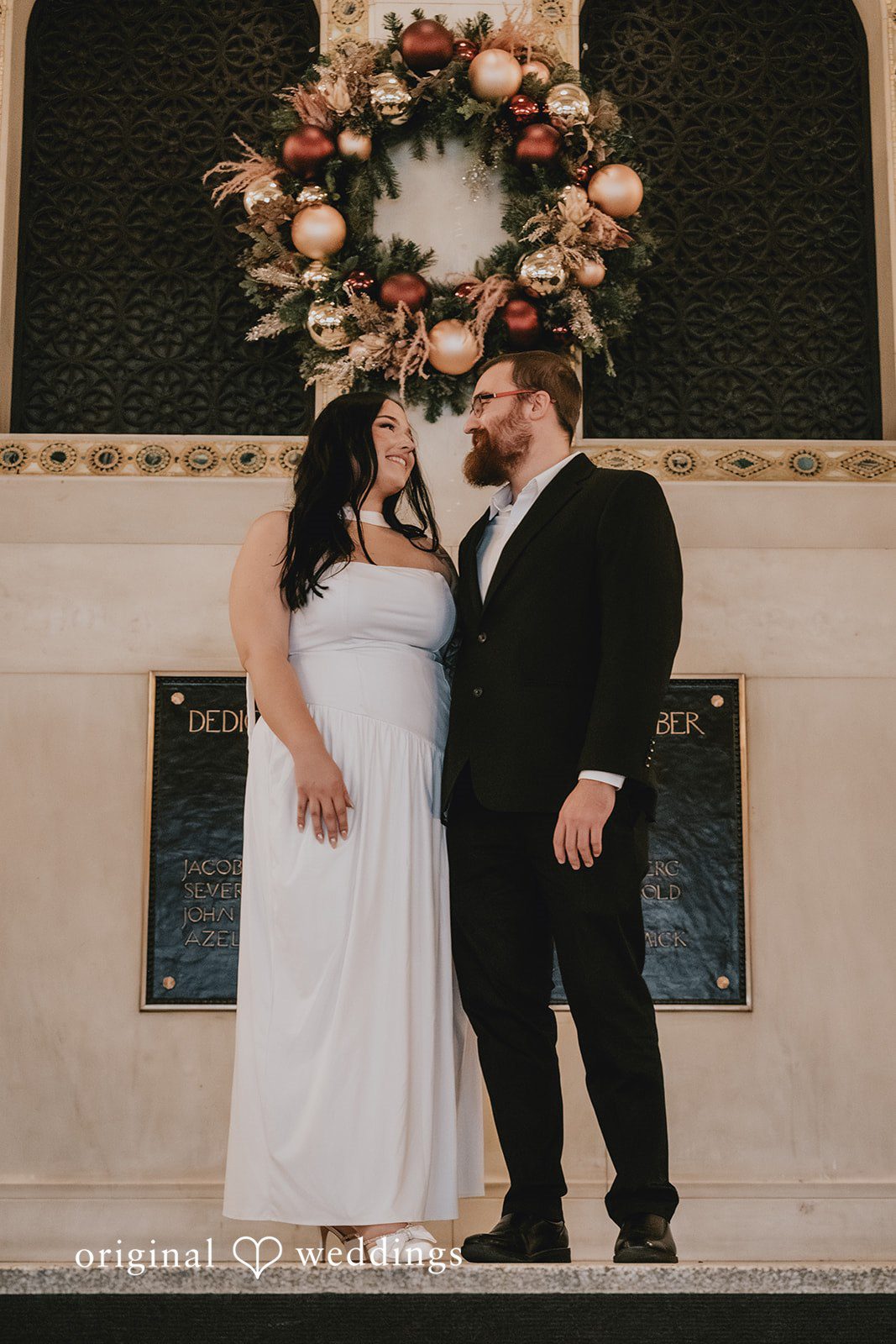 A romantic portrait of the couple