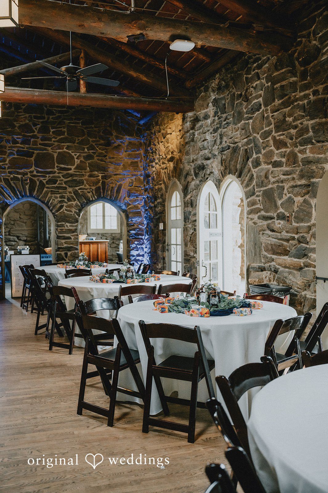 Kelsi + Christian The wedding reception hall at Chief Hosa Lodge
