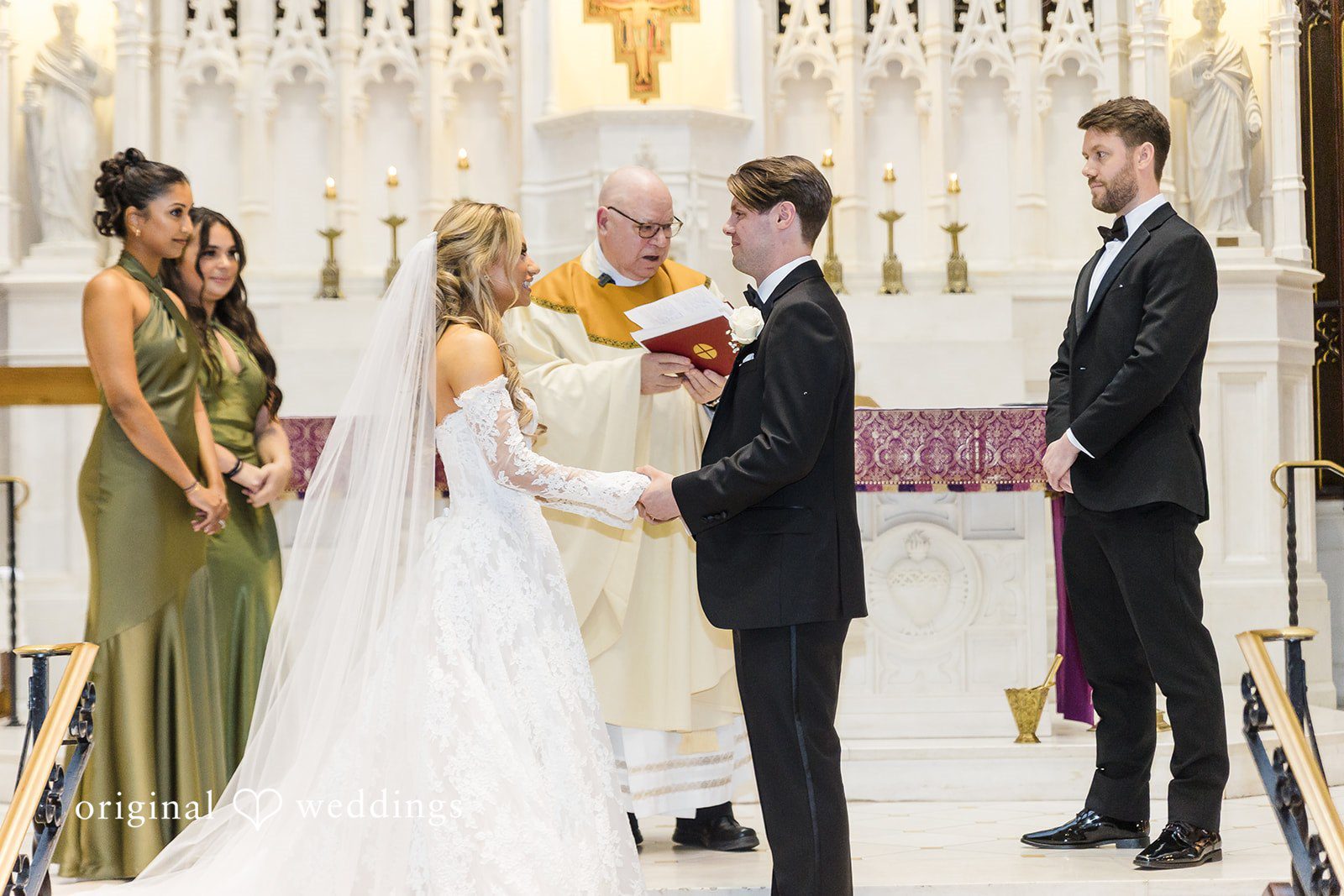 The couple exchanges marital vows