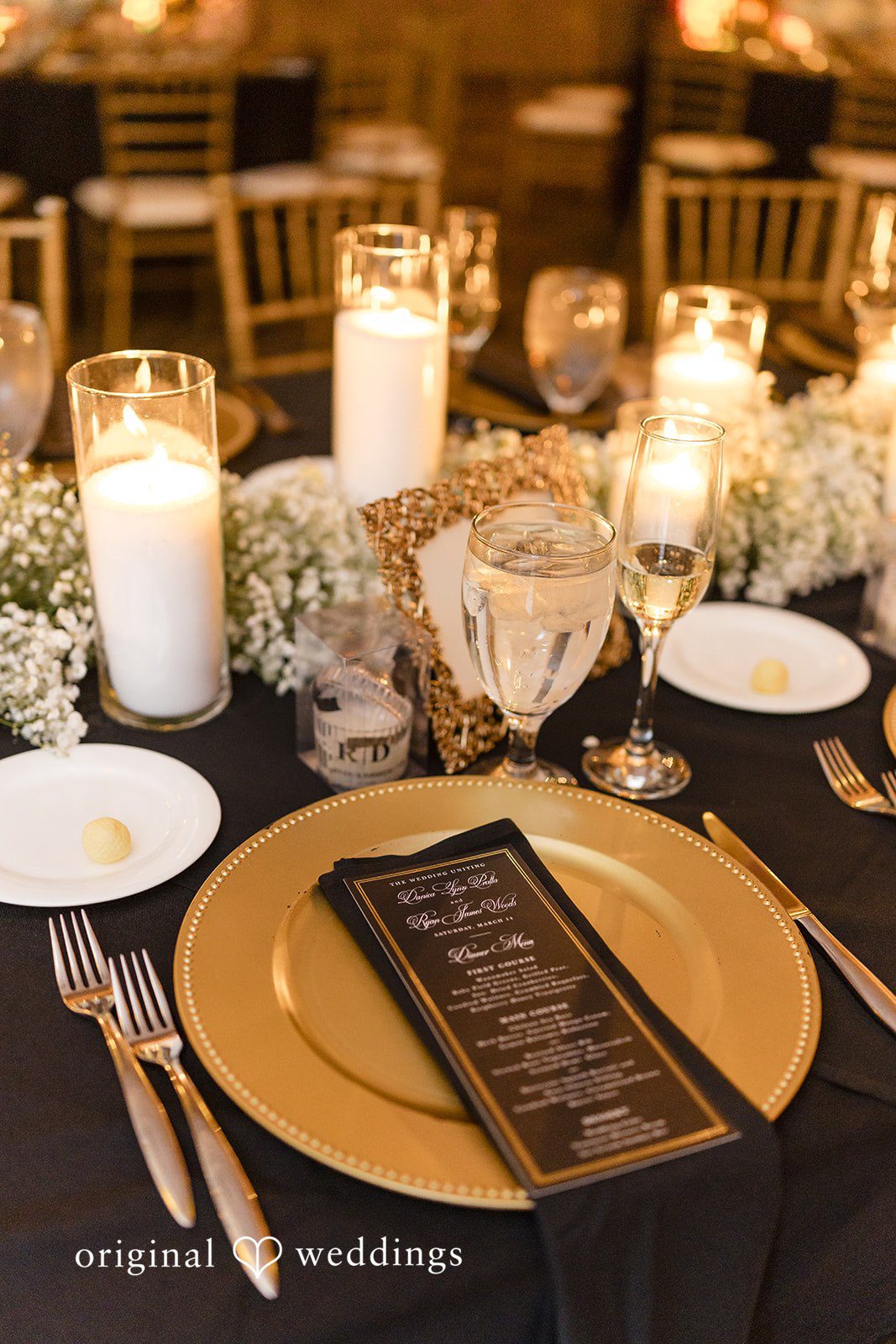 A close-up shot of the table details at Crystal Tea Room