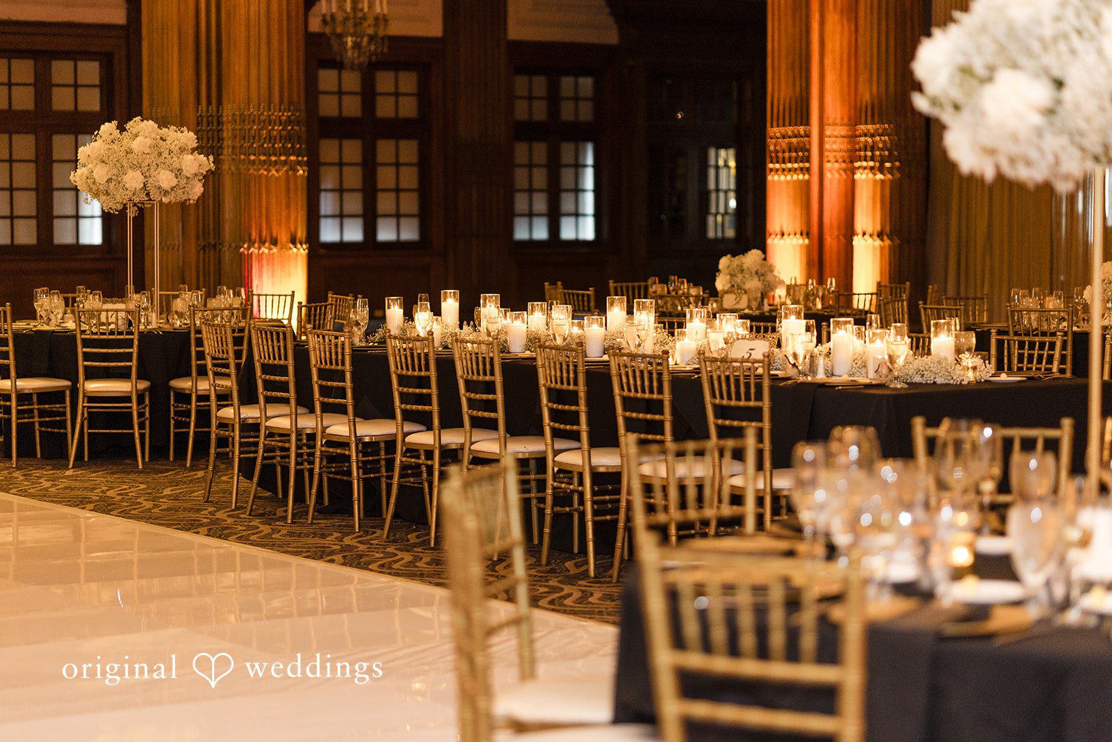 Decorated tables at the Crystal Tea Room