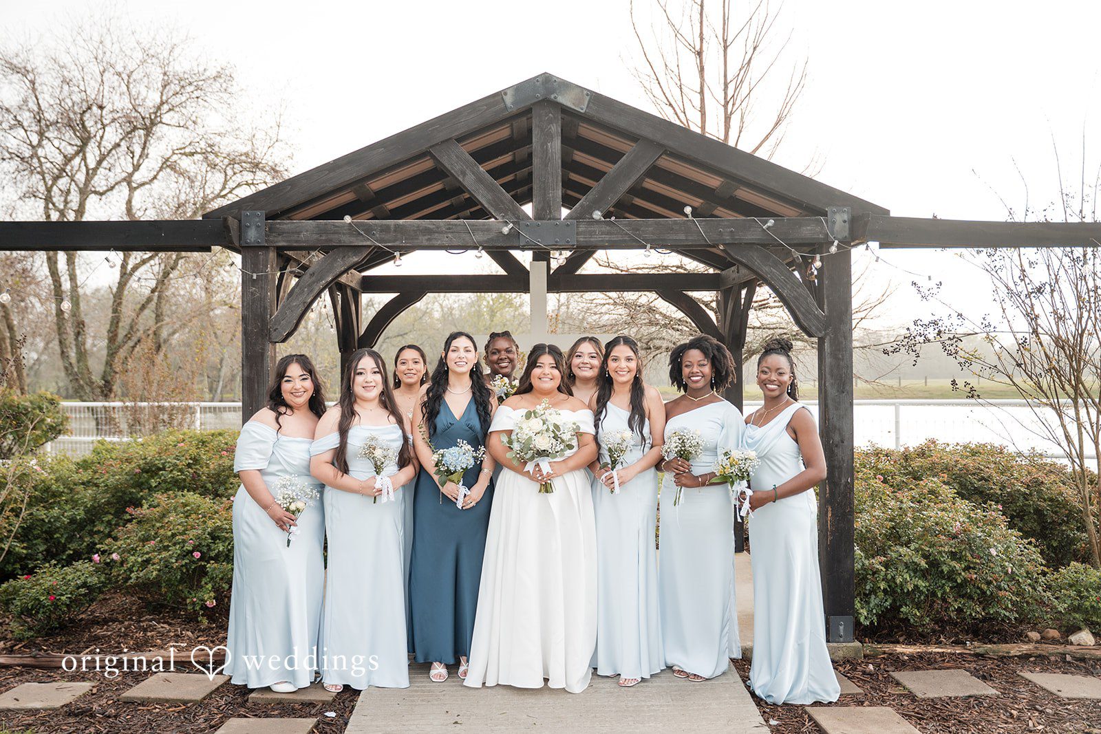 Cecilia + Jose Lovely picture of bride with bridesmaids