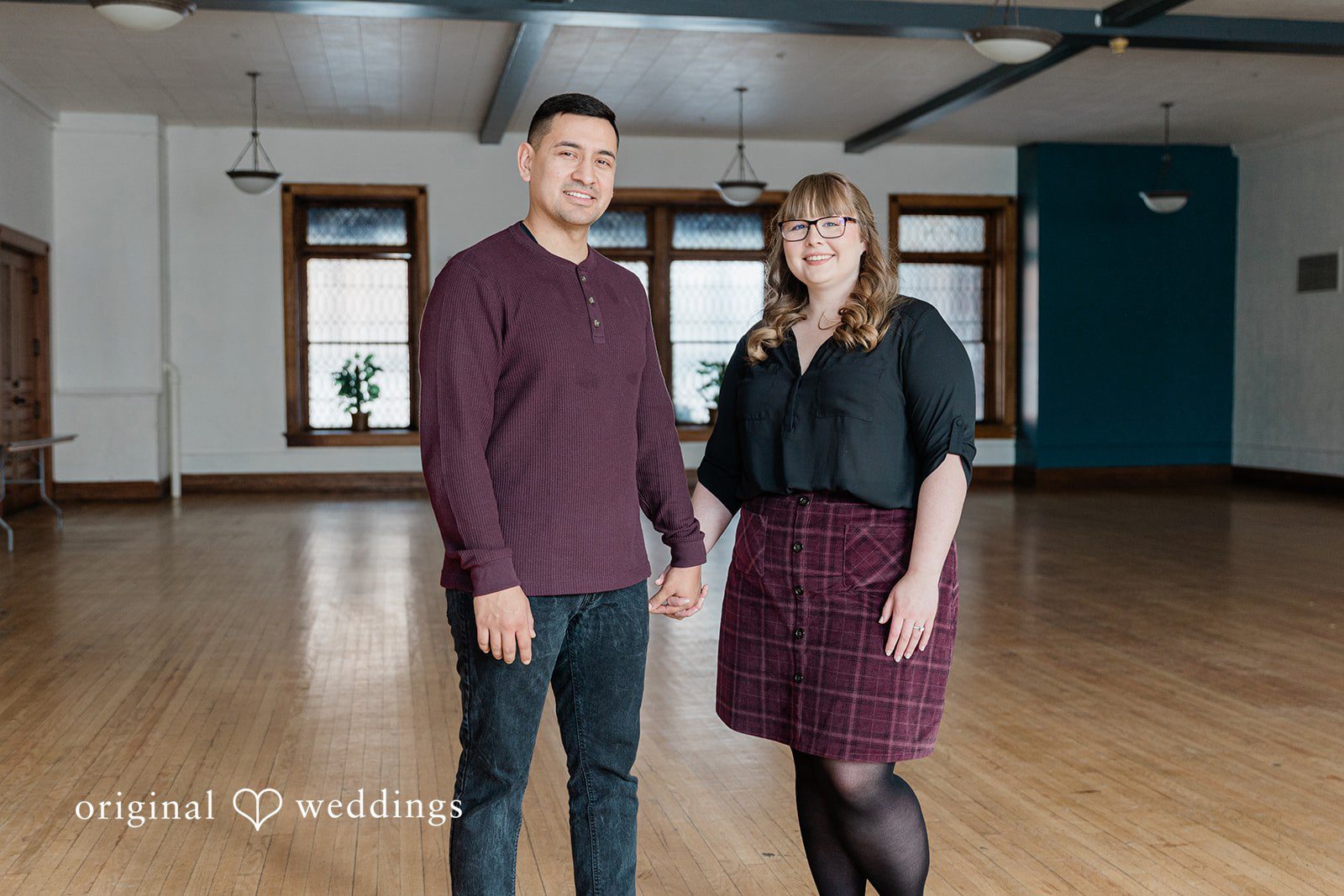 Beautiful couple expressing their love while photo session