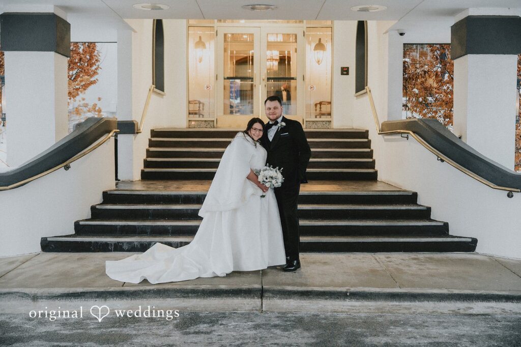Romantic portrait of the bride and groom together