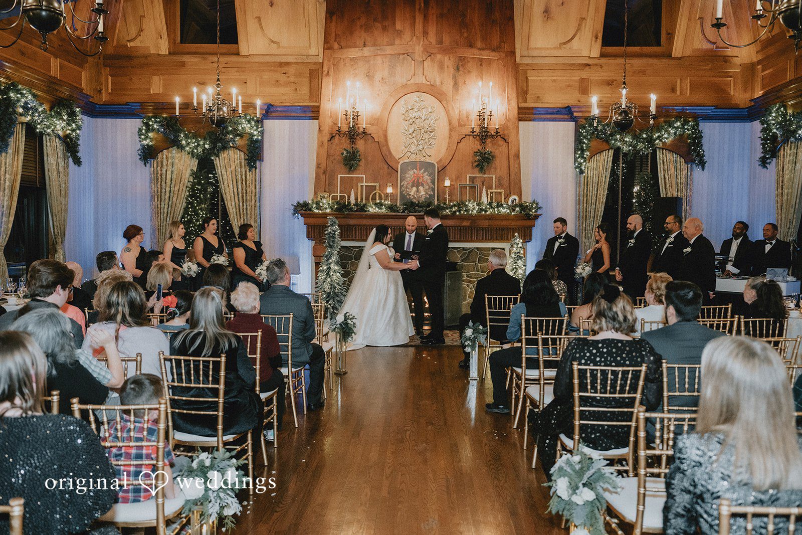 Bride and groom sharing vows during the ceremony